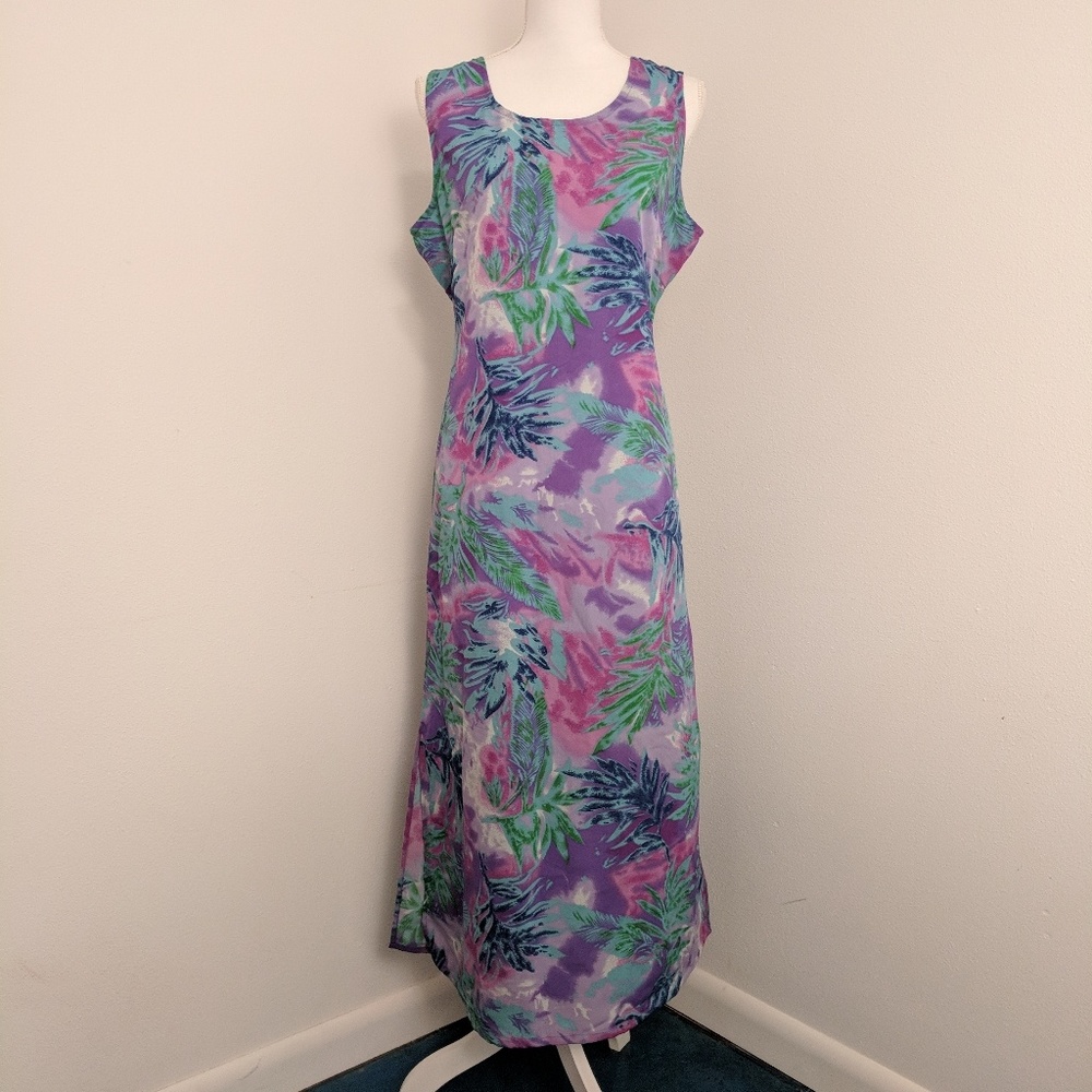 Vintage Palm Pattern Shift dress